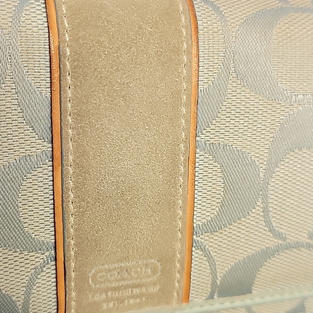 Coach Blue Suede Accent Wallet 12.5 X 4" - Picture 14 of 15